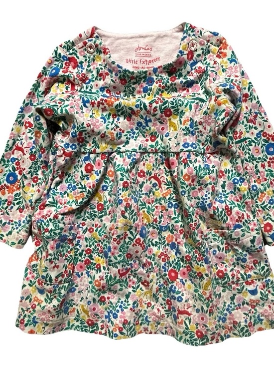 Joules Other - Baby Girl Joules Animal Floral Long Sleeve Dress Size 9-12 Months